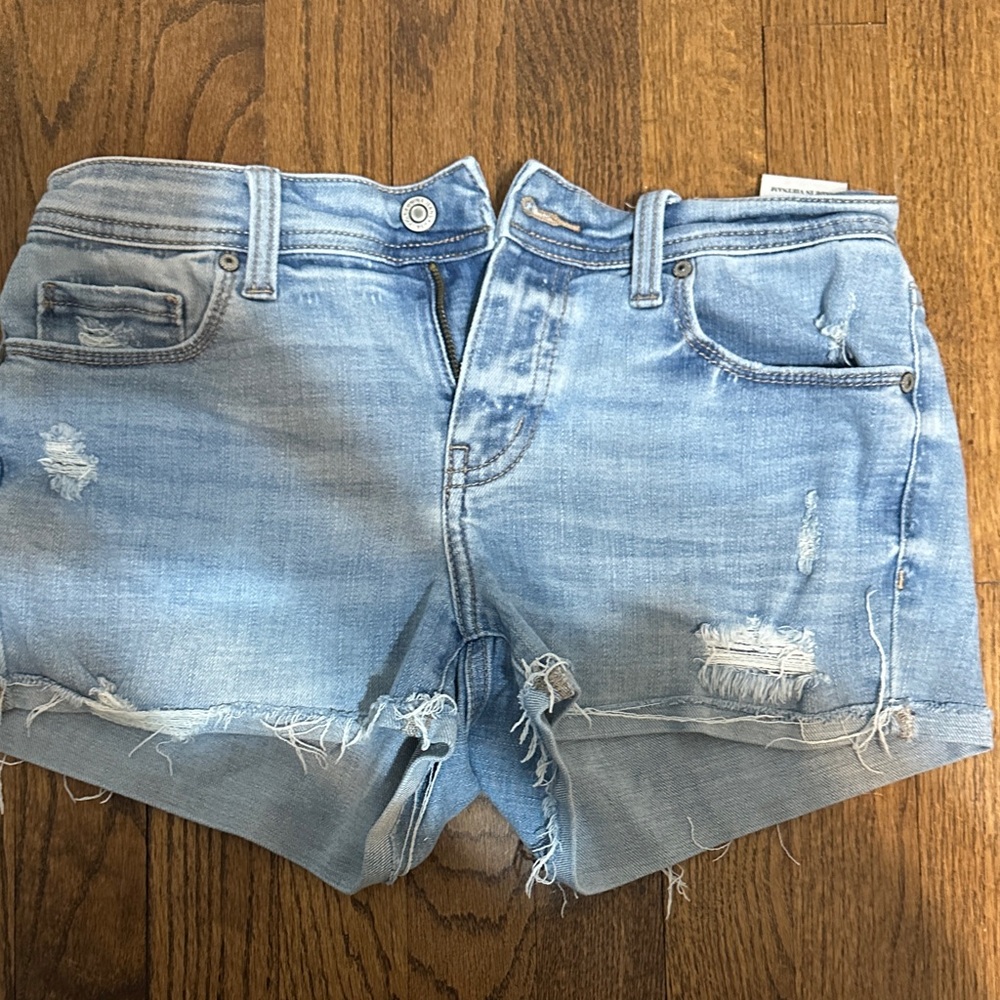 Light Blue Distressed Denim Women’s Shorts